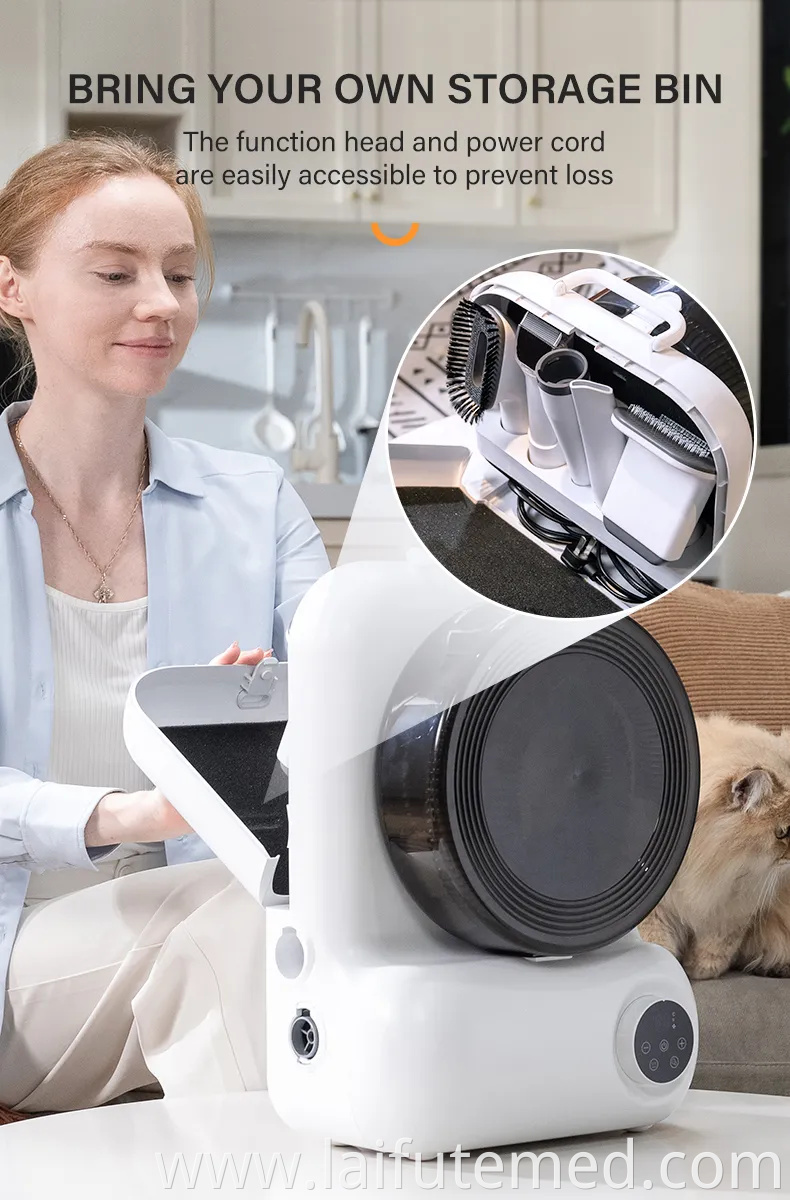 Elspet 4 in 1 Dog Vacuum Grooming Tools with Comb Clipper Grooming Dryer Adjustable Temperatures, Heating, and Anion Functions PRO Dog Grooming Kits